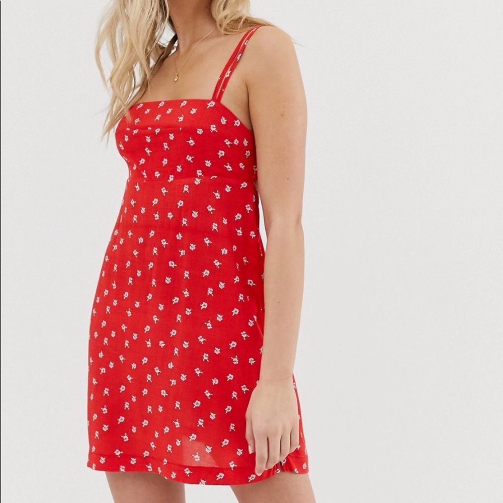 Free People Wild Child Red Printed Mini Dress